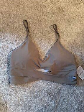 lululemon athletica taupe strappy light-support bra